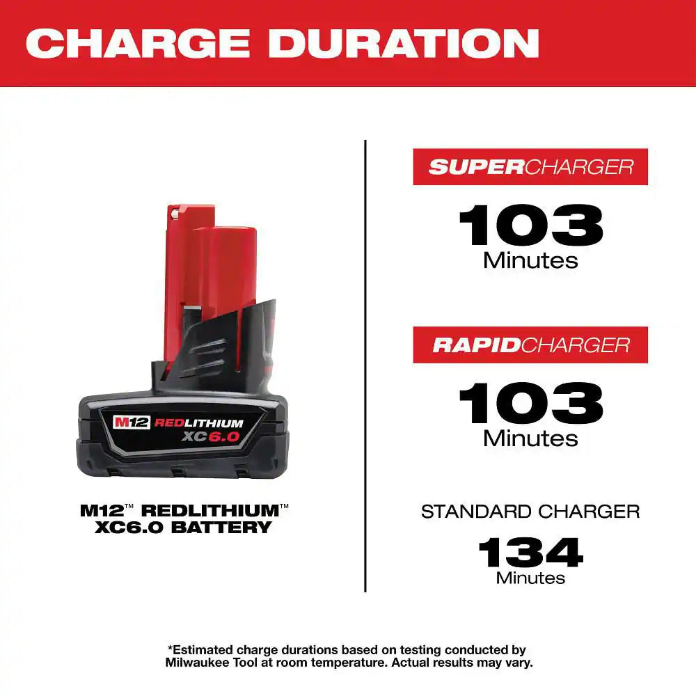 M12 12-Volt Lithium-Ion XC Extended Capacity Battery Pack 6.0Ah (4-Pack)