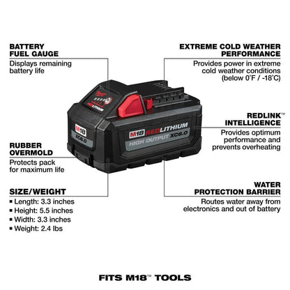 M18 18-Volt Lithium-Ion Dual Bay Rapid Battery Charger with 6.0Ah Battery Pack (2-Pack)