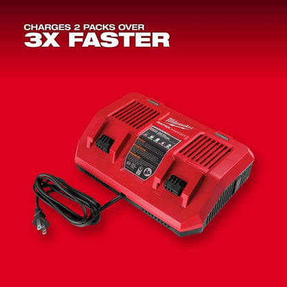 M18 18-Volt Lithium-Ion Dual Bay Rapid Battery Charger with 6.0Ah Battery Pack (2-Pack)