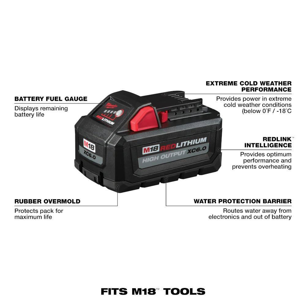 M18 18-Volt Lithium-Ion High Output Starter Kit with Two 6.0 Ah Battery and Charger